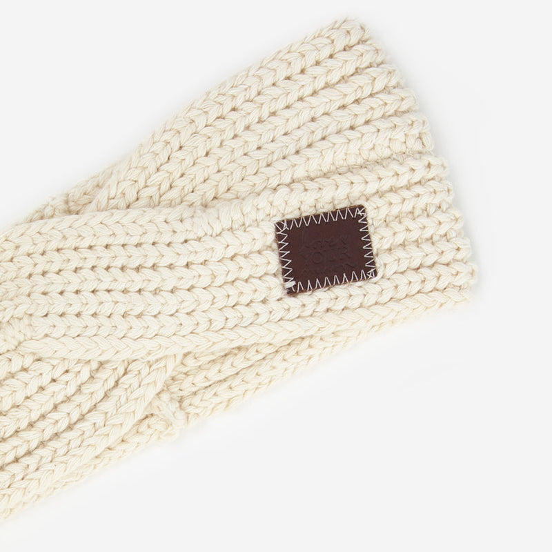 White Speckled Criss-Cross Knit Headband