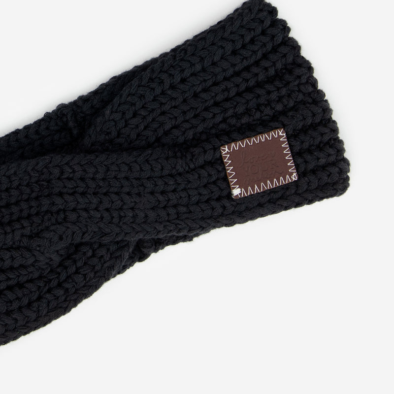 Kids Black Criss-Cross Knit Headband