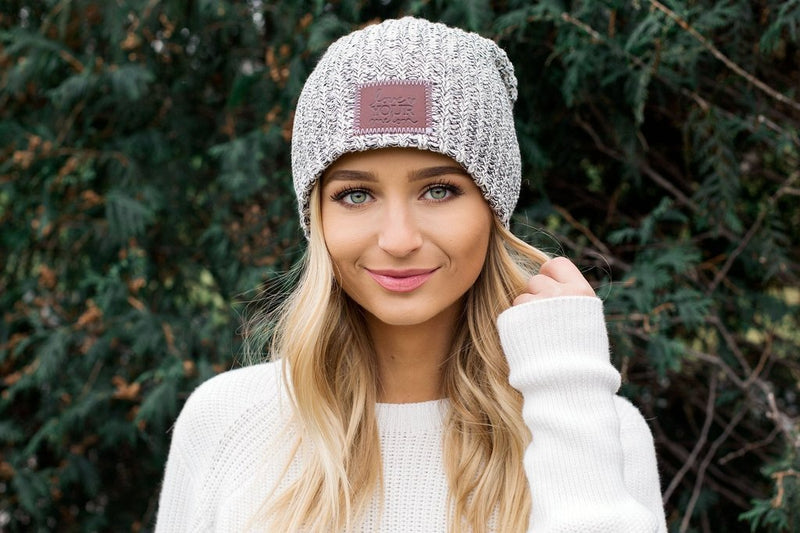 Love Your Melon Adult Speckled Beanie in Black | Cotton/Lycra
