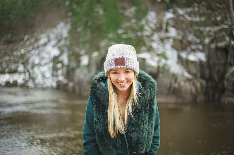 Love Your Melon Adult Speckled Cuffed Beanie in Black | Cotton