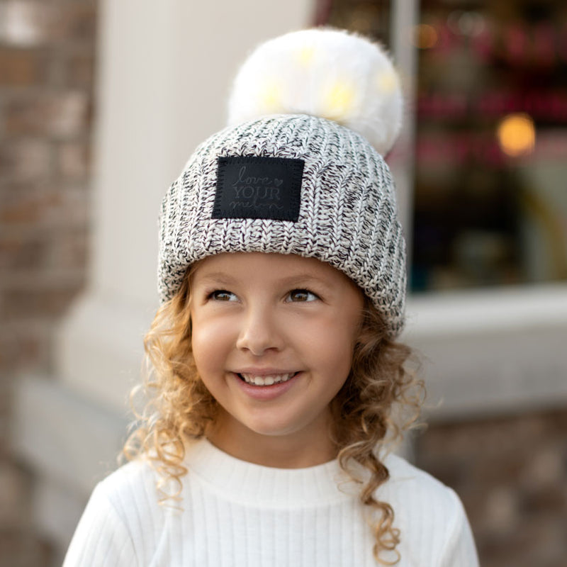 Speckled Black and White Knit Beanie Cap | Love Your Melon