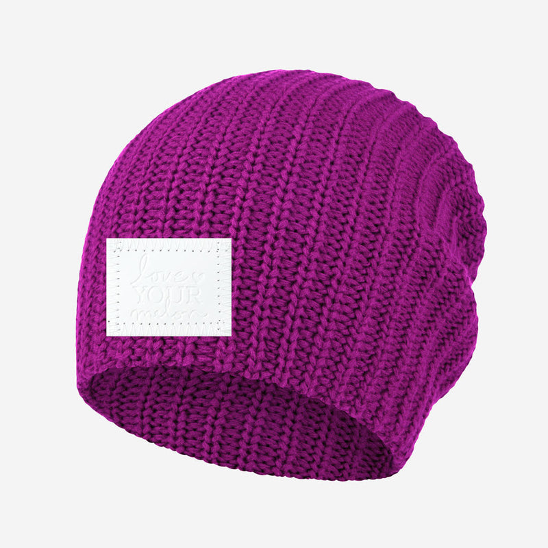 Violet Beanie (White Leather Patch)
